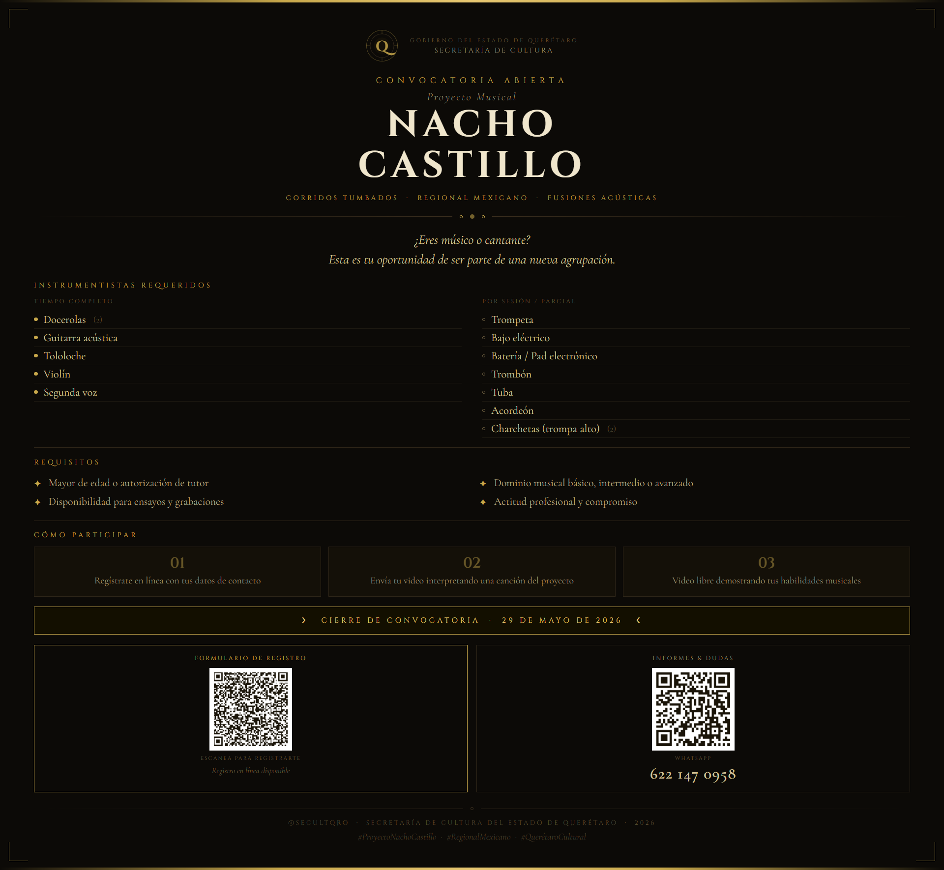 Convocatoria Nacho Castillo